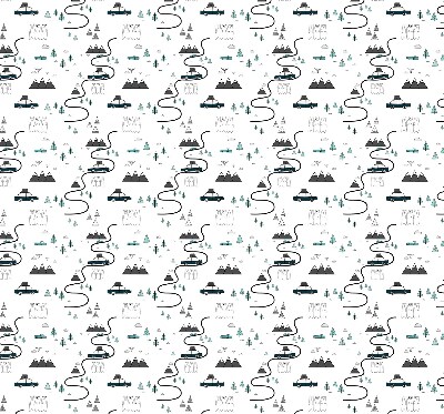 Blackout roller blind Forest and mountain path pattern