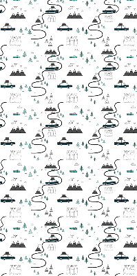 Blackout roller blind Forest and mountain path pattern