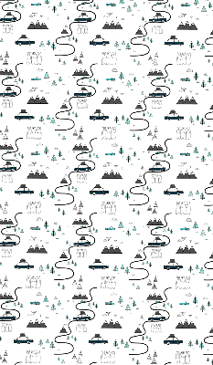 Blackout roller blind Forest and mountain path pattern