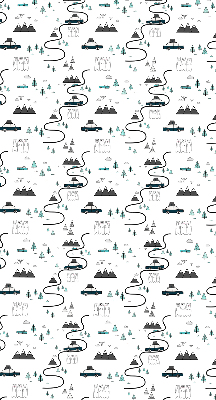 Blackout roller blind Forest and mountain path pattern