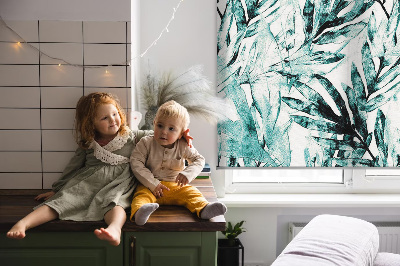 Fabric roller blind for window Leaves