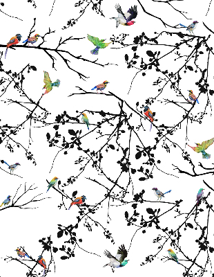 Blackout roller blind Birds on the branches