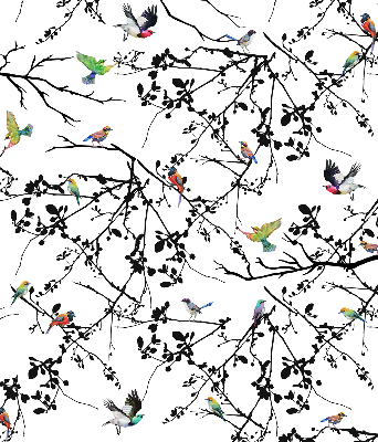 Blackout roller blind Birds on the branches