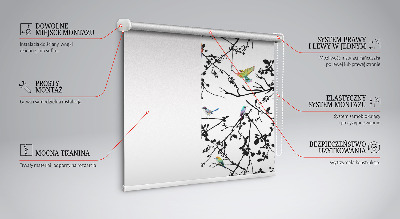 Blackout roller blind Birds on the branches
