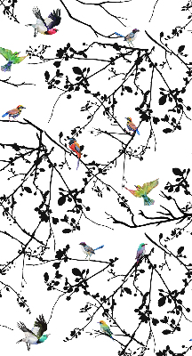 Blackout roller blind Birds on the branches