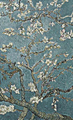 Blackout roller blind for window Twigs on a blue background
