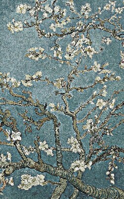 Blackout roller blind for window Twigs on a blue background