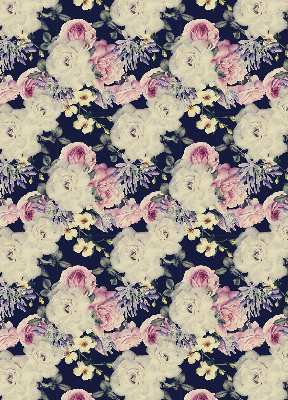 Fabric roller blind for window Roses