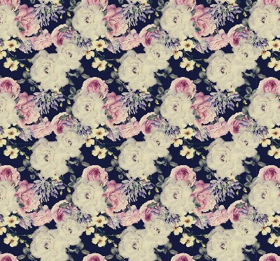 Fabric roller blind for window Roses