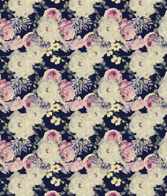 Fabric roller blind for window Roses