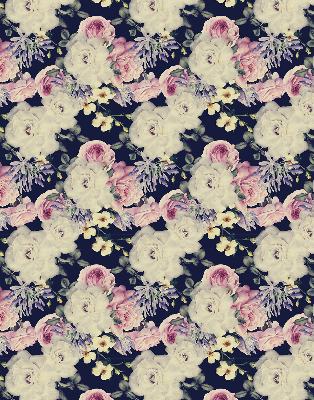 Fabric roller blind for window Roses