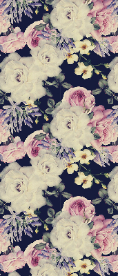Fabric roller blind for window Roses