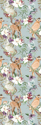 Blackout roller blind for window Roe deer birds and rabbits
