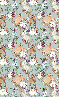 Blackout roller blind for window Roe deer birds and rabbits
