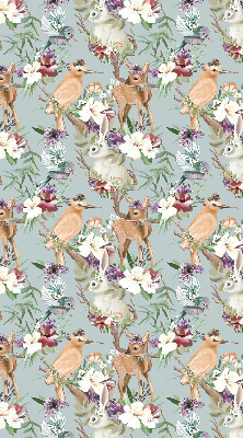 Blackout roller blind for window Roe deer birds and rabbits