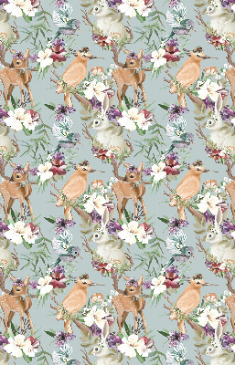 Blackout roller blind for window Roe deer birds and rabbits