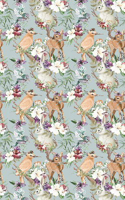Blackout roller blind for window Roe deer birds and rabbits