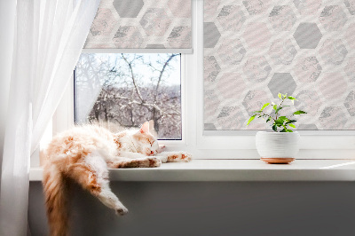 Blackout roller blind for window Hexagons