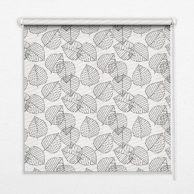 Fabric roller blind for window Drawn leaves