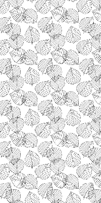 Fabric roller blind for window Drawn leaves