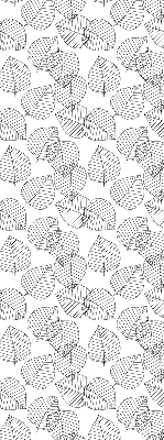 Fabric roller blind for window Drawn leaves