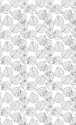 Fabric roller blind for window Drawn leaves
