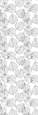 Fabric roller blind for window Drawn leaves