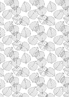 Fabric roller blind for window Drawn leaves