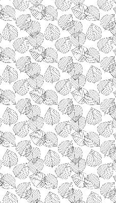 Fabric roller blind for window Drawn leaves