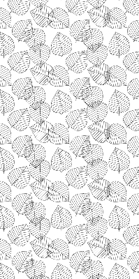 Fabric roller blind for window Drawn leaves