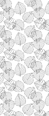 Fabric roller blind for window Drawn leaves