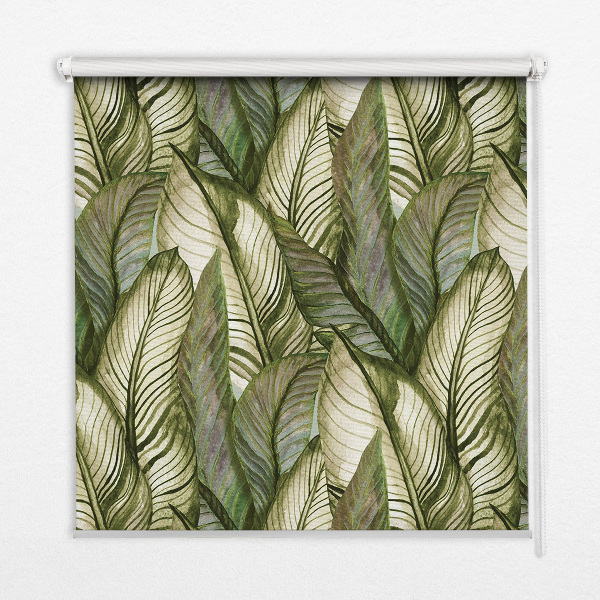 Blackout roller blind for window Leaves