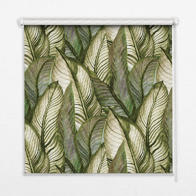 Blackout roller blind for window Leaves