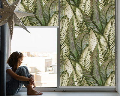 Blackout roller blind for window Leaves
