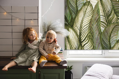 Blackout roller blind for window Leaves