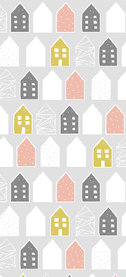 Fabric roller blind for window Drawn houses