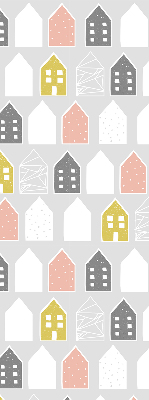 Fabric roller blind for window Drawn houses