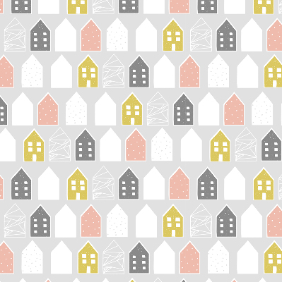 Fabric roller blind for window Drawn houses