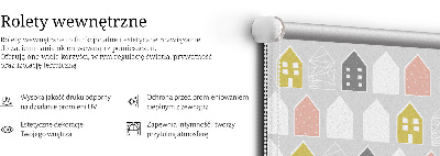 Fabric roller blind for window Drawn houses