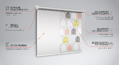 Fabric roller blind for window Drawn houses