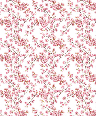 Blackout roller blind Pink petals of buds on the tree