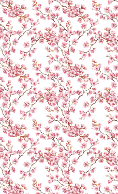 Blackout roller blind Pink petals of buds on the tree