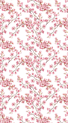 Blackout roller blind Pink petals of buds on the tree