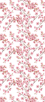 Blackout roller blind Pink petals of buds on the tree