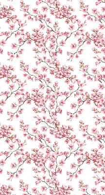 Blackout roller blind Pink petals of buds on the tree
