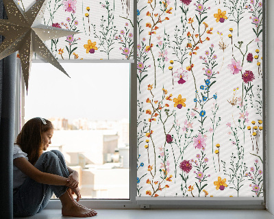 Blackout roller blind for window Colorful flowers