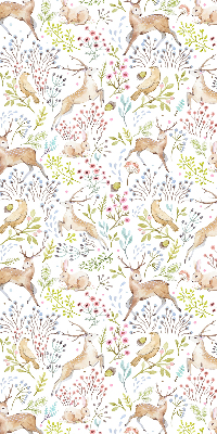 Blackout roller blind Roe deer birds and rabbits