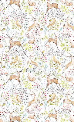 Blackout roller blind Roe deer birds and rabbits