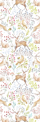Blackout roller blind Roe deer birds and rabbits