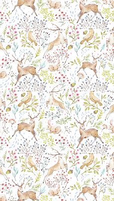 Blackout roller blind Roe deer birds and rabbits